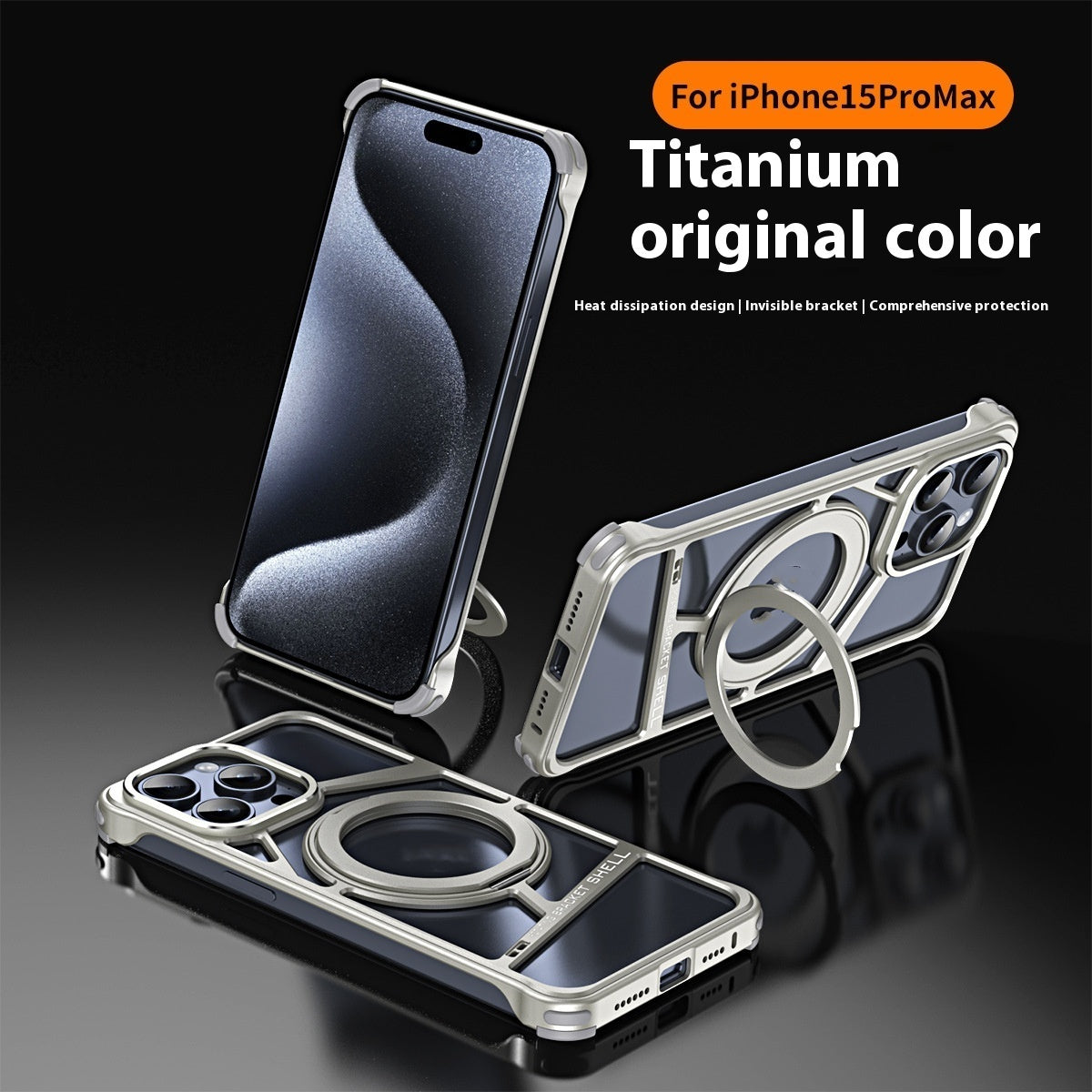 Rotating Bracket Magnetic Suction Metal Hollow Phone Case - SNAPORIZE