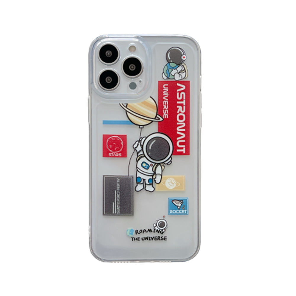 Labels Balloon Astronaut Transparent Phone Case - SNAPORIZE