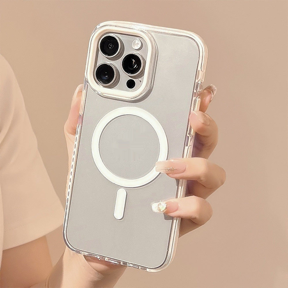 Solid Color Magnetic Drop-resistant Frame Silicone Phone Case - SNAPORIZE