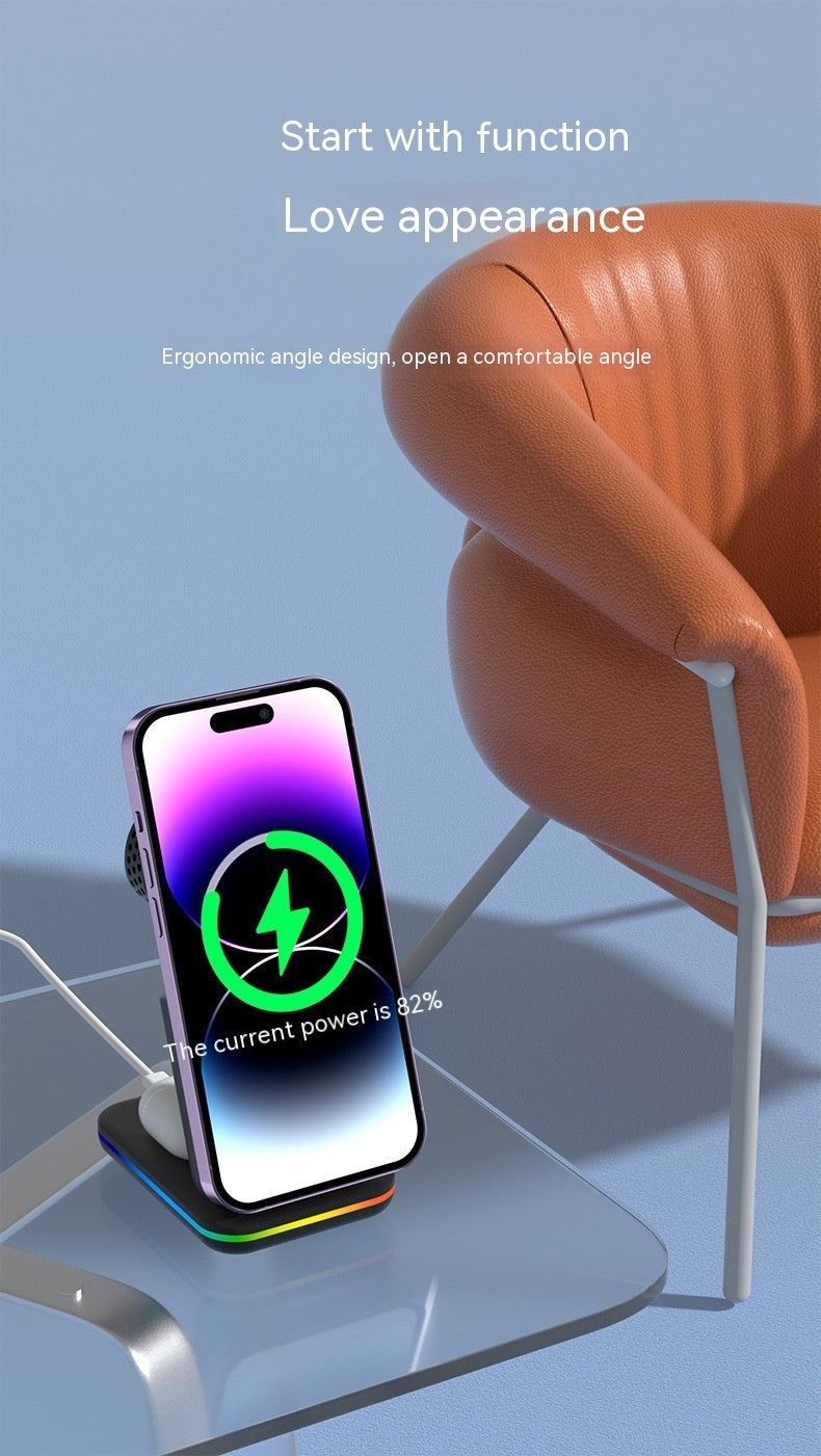 Magnetic Three-in-one Wireless Charger Electrical Magnetic Power Bank 5000 MA Magnetic Wireless Charger