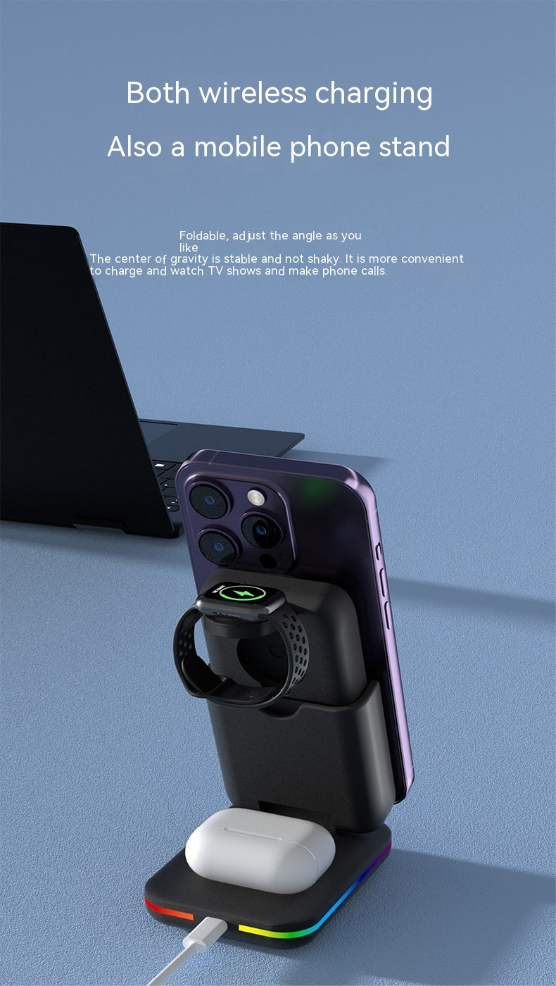 Magnetic Three-in-one Wireless Charger Electrical Magnetic Power Bank 5000 MA Magnetic Wireless Charger