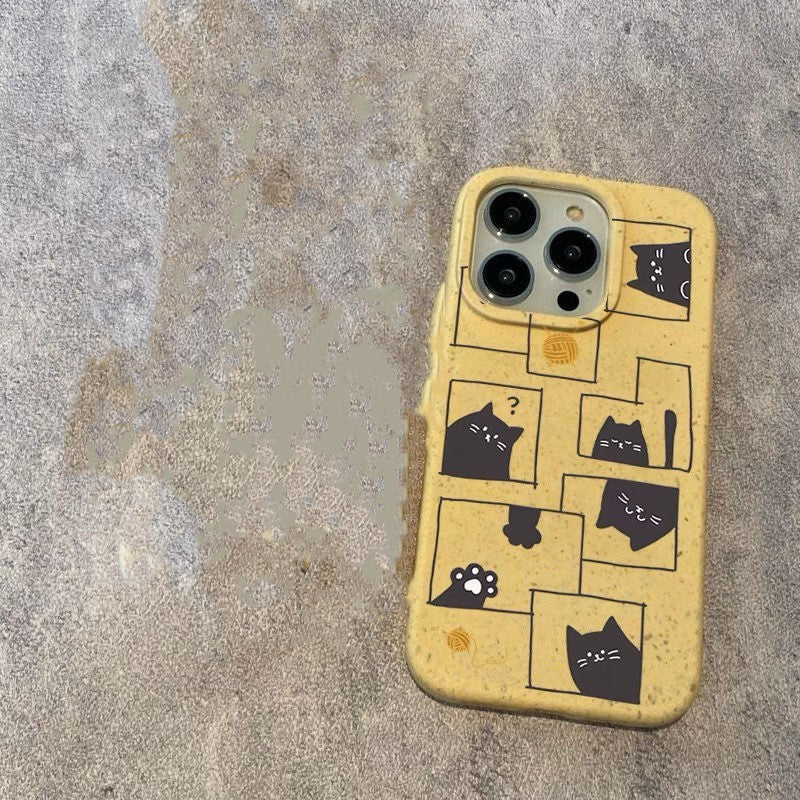 Cartoon Plaid Cat Phone Case
