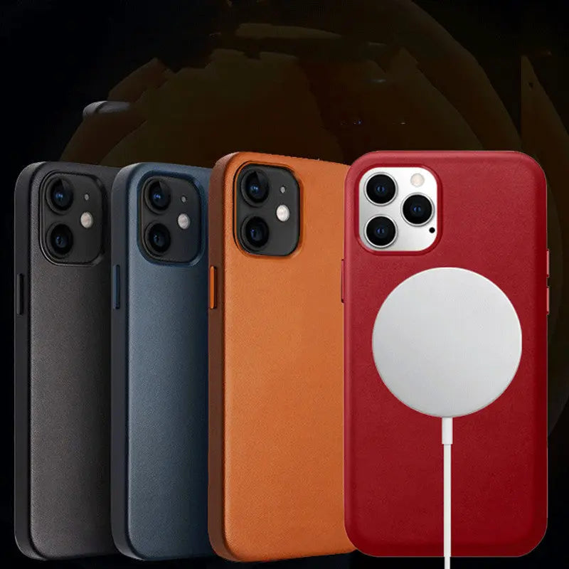 Leather Phone Case 12 Leather Protective Cover Magnetic Leather - SNAPORIZE