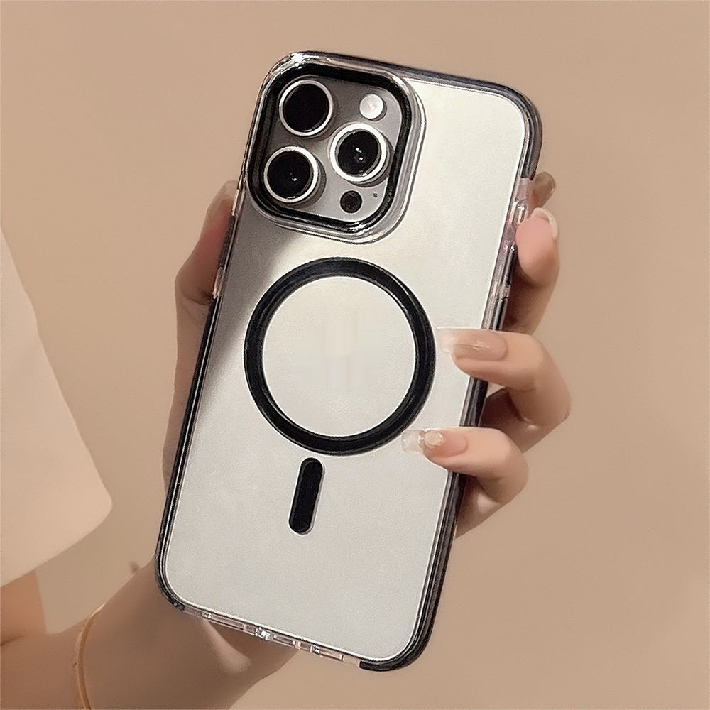 Solid Color Magnetic Drop-resistant Frame Silicone Phone Case - SNAPORIZE