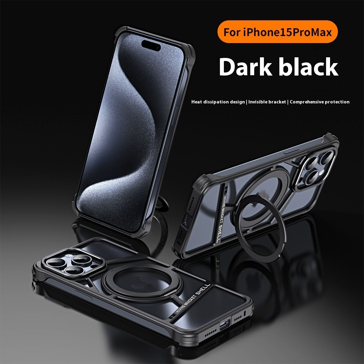 Rotating Bracket Magnetic Suction Metal Hollow Phone Case - SNAPORIZE