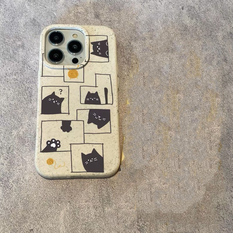 Cartoon Plaid Cat Phone Case