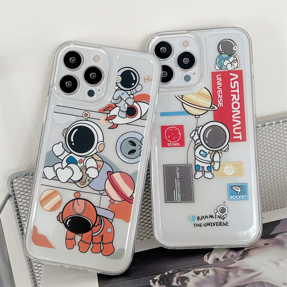 Labels Balloon Astronaut Transparent Phone Case - SNAPORIZE