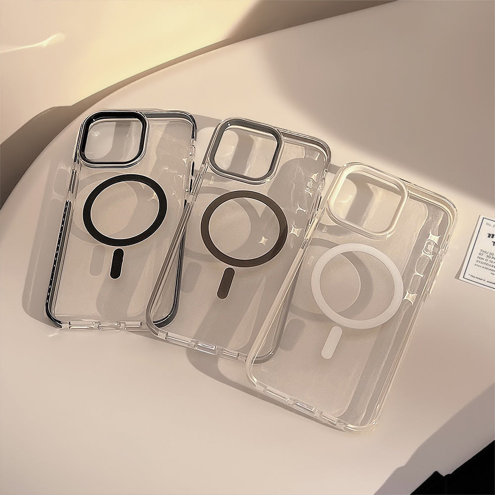 Solid Color Magnetic Drop-resistant Frame Silicone Phone Case - SNAPORIZE