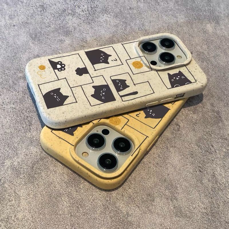 Cartoon Plaid Cat Phone Case