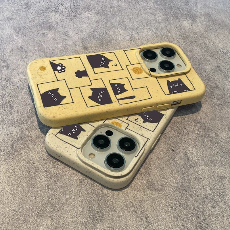 Cartoon Plaid Cat Phone Case