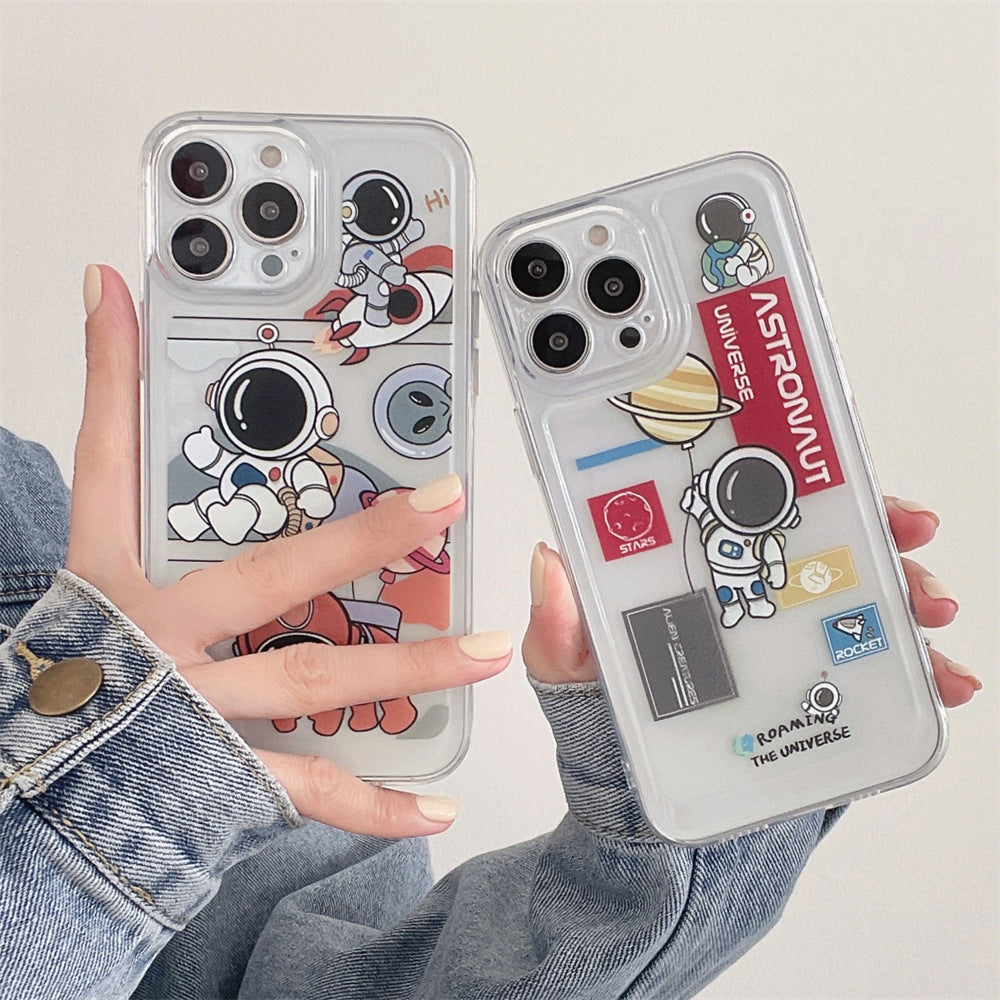 Labels Balloon Astronaut Transparent Phone Case - SNAPORIZE