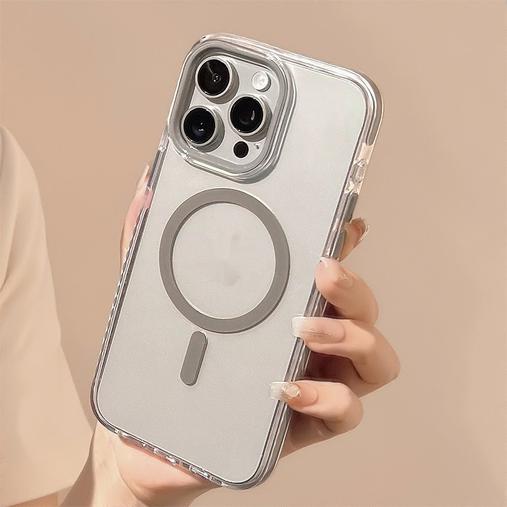 Solid Color Magnetic Drop-resistant Frame Silicone Phone Case - SNAPORIZE