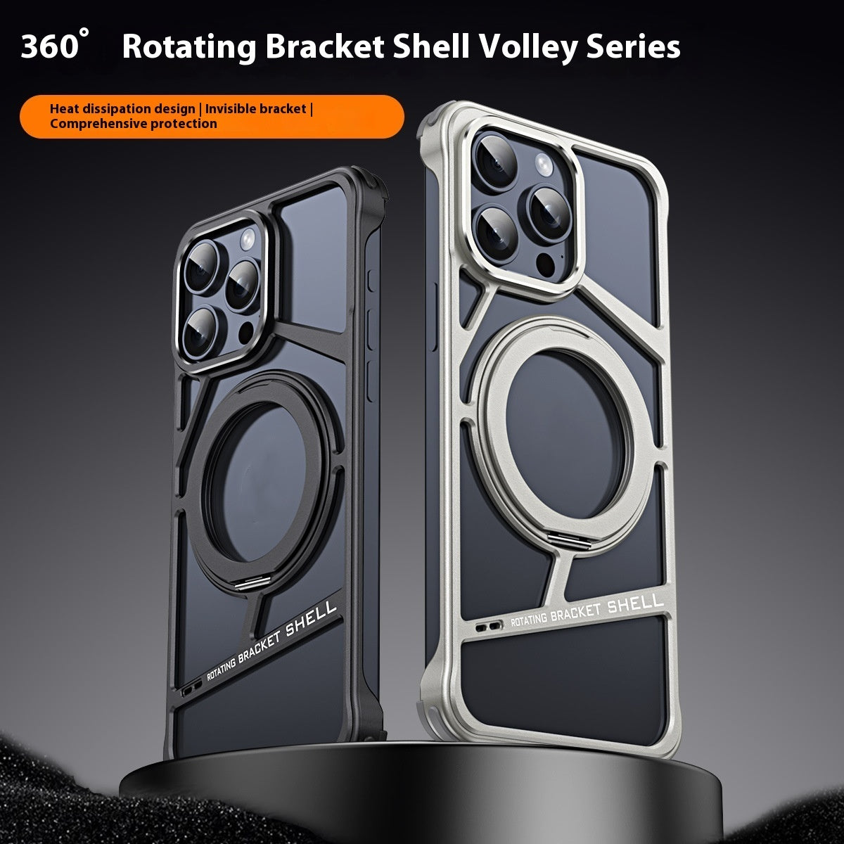Rotating Bracket Magnetic Suction Metal Hollow Phone Case - SNAPORIZE
