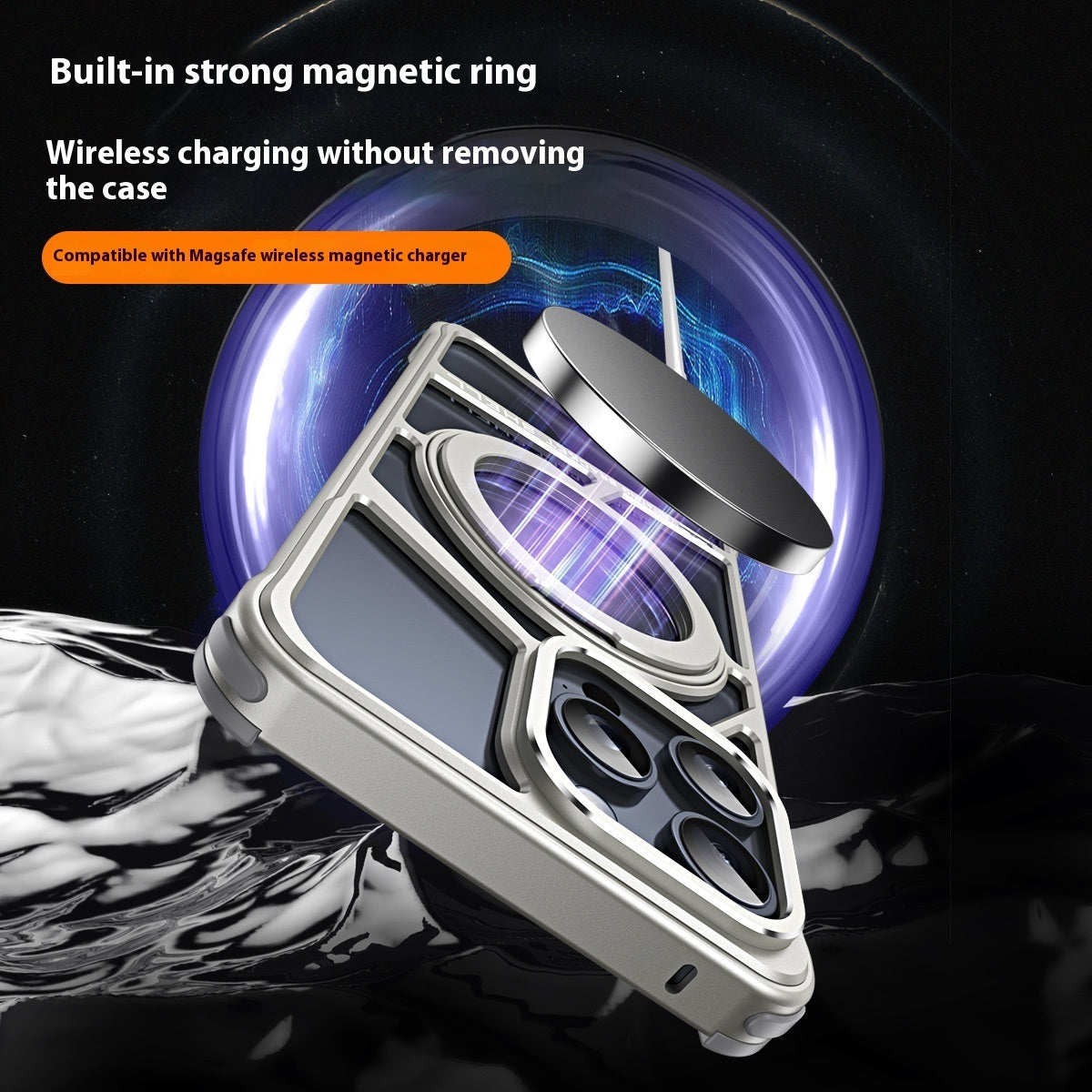 Rotating Bracket Magnetic Suction Metal Hollow Phone Case - SNAPORIZE