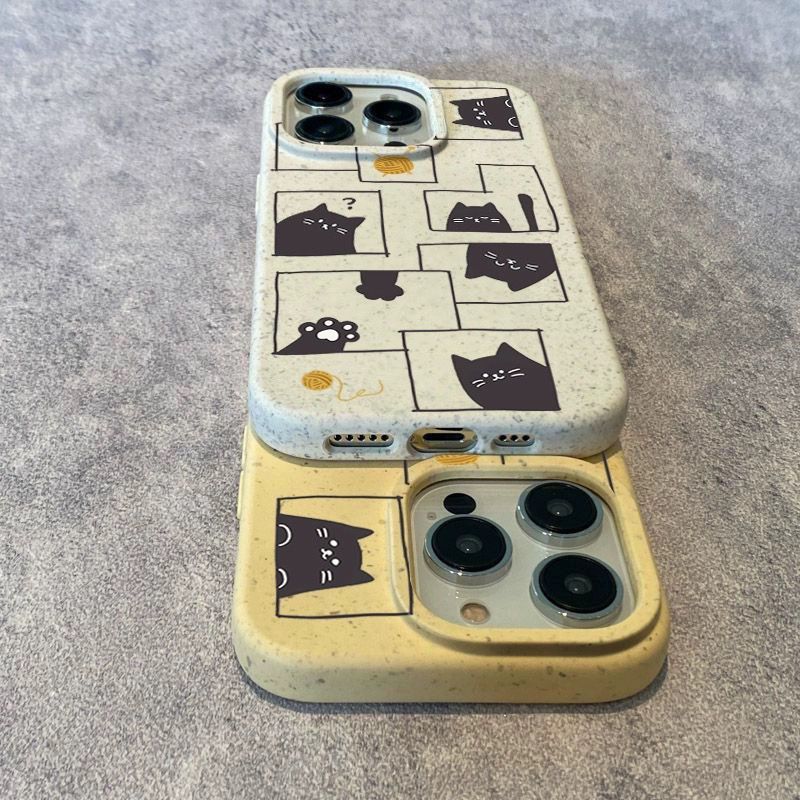 Cartoon Plaid Cat Phone Case